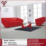 Red Leather Modern Elegant Office Sofa Designs