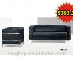 LB606 Elegant black leather office cheapest sofa