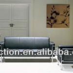 2013 popular modern stainless steel frame leather office sofa