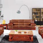 traditional genuine leather office sofa,#9109