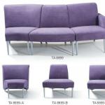 simple design purple fabric office sofa TA8899 series office furniture metal leg
