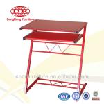 Red color metal computer desk