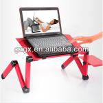 GX-07 Adjustable aluminum stackable portable laptop table/desk with USB fan