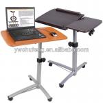 Portable Rolling Laptop Desk Table w/ Split-Top Hospital Bed Food Tray Computer