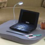 Multifunctional portable laptop cushion with LED lamp