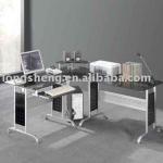 Tempered Glass Metal frame Corner Desk CT-3807