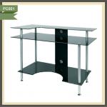 metal frame computer table glass computer desk monitor stand PC001