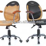 Medium back leather office chair with wooden pad armrest 3021-JBF