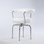 CH060 Replica white leather Chrome Frame Swivel Chair