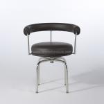 CH060 Replica Leather Executive Chrome Frame Swivel LC7 Chair