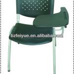 plastic chair with writing pad/tablet arm