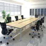 conference table modern design, meeting table desk, metal wood meeting table with power