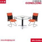 round tempered glass office conference table