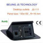 Conference table socket with power data outlets for easy communication