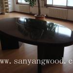 wooden meeting table