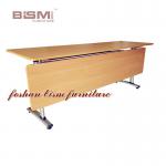 MDF Double Layer Folding Meeting Table Training Desk with Wheels