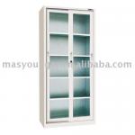 Multi-layered glass sliding door cold rolled stainless steel office file cabinet/cupboard display furniture,hot selling product-M10-0191