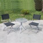 Steel foldable simple 3pc cheap outdoor patio set HL-3S-07003B