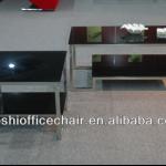 Strong degree good, stainless steel, toughened glass office tea table