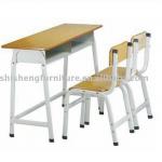 double people school desk and chair