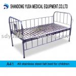 Stainless steel flat bed child hospital bed medical bed