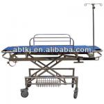 Stainless steel patient transport trolley-E38