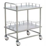 2 tiers Stainless steel medical trolley