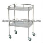 Stainless steel 2 Layers hospital cart/medical cart