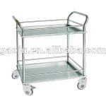 MR-03 SS material Crooked Handrail Treatment Trolley with Two Shelves