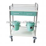 customized stainless steel cleaning trolley double bucket