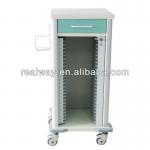 Aluminum and stainless steel medical record cart