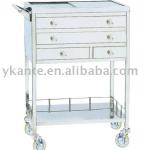 Stainless steel four-deck medicine-sending trolley