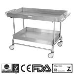 B14 Stainless Steel Meical Emergency Trolley with Double Trays-B14