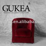 Red color velvet hotel furniture sofa chair(GK507)