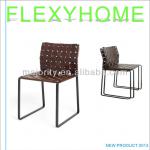 Pop Art style Stackable Brown Leather and metal hospital Chair