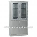 HH/QXG-112 Hospital furniture glass door steel storage cabinet