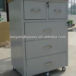 5-Drawer Steel Bedside Movable Cabinet with 5 Castors