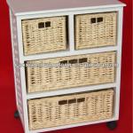 new designed wooden hospital cabinet with wicker baskets
