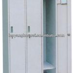 3-Door Steel Wardrobe Hospital Locker with Gray Color-