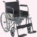 Foldable chromed steel deluxe steel reclining commode chairs