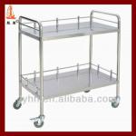 The doctor use metal 2 layer mobile medical trolley for hospital furniture