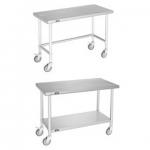 two layer stainless steel mobile work table
