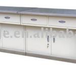 composite hospital operating table with stainless steel base and surface