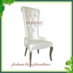 American Style White Leather High Back Hotel Lobby Chair