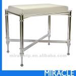 White Leather Store Bench-27AAE