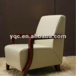 Italy Leather hotel wooden-armrest Chair 7071