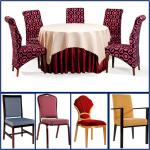 Metal hotel dining chairs upholstered