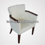 Fashionable hotel leisure wooden armchair with PU seat and back. CH-045