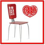 4 Modern Chinese style red wedding chairs