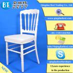 white wooden napoleon chair with white soft cushion-BNC